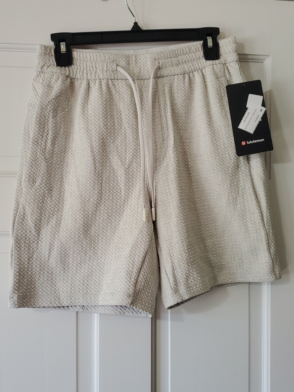 NWT lululemon Textured Double Knit Cotton 7in Men’s S Heathered Bone
